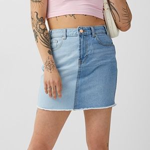 Only two-tone 100% cotton denim mini skirt NWT